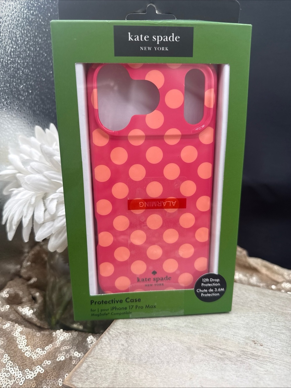kate spade Pink and Orange Polka Dot iPhone 17 pro max Case new